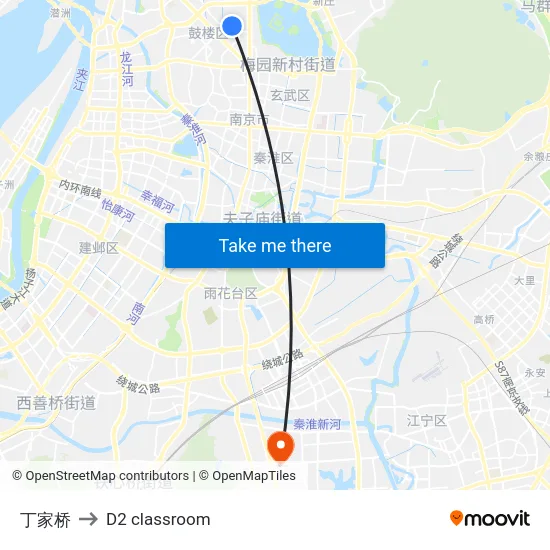 丁家桥 to D2 classroom map