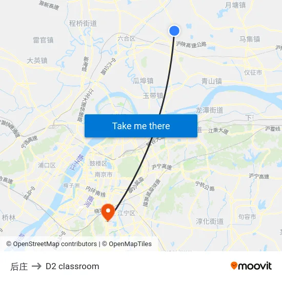 后庄 to D2 classroom map