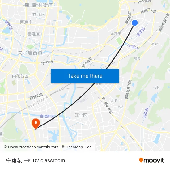 宁康苑 to D2 classroom map