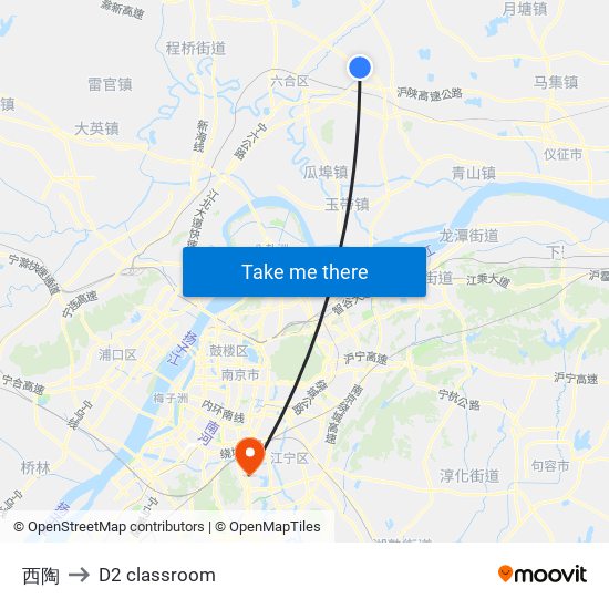 西陶 to D2 classroom map