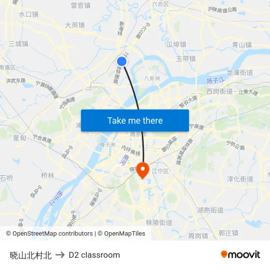 晓山北村北 to D2 classroom map