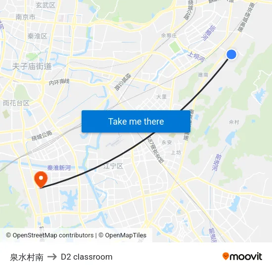 泉水村南 to D2 classroom map