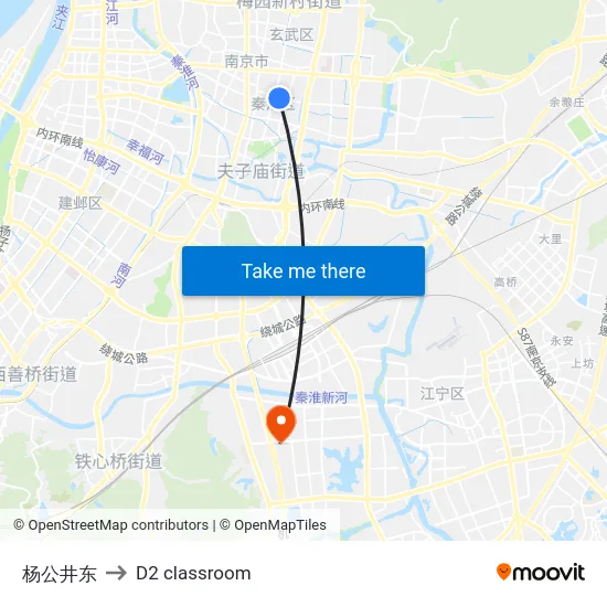 杨公井东 to D2 classroom map