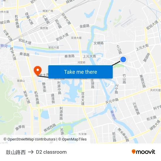 鼓山路西 to D2 classroom map