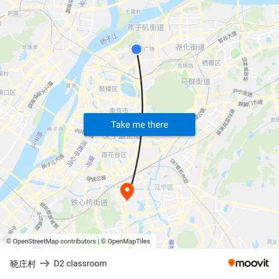 晓庄村 to D2 classroom map