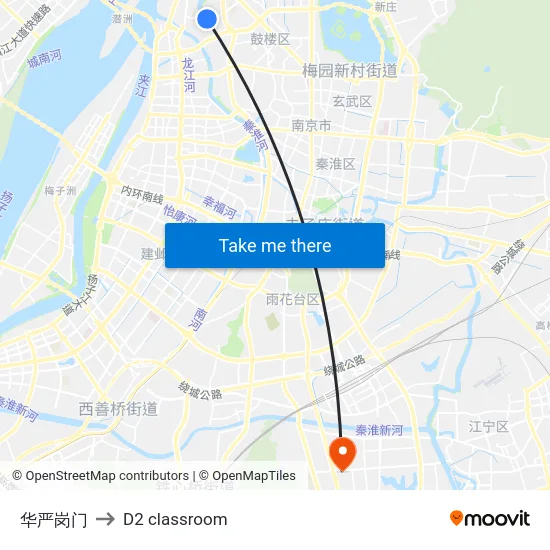 华严岗门 to D2 classroom map
