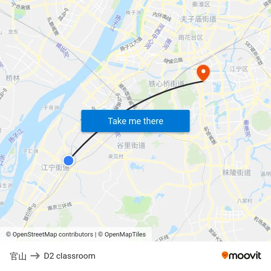 官山 to D2 classroom map