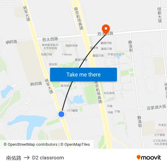 Nanyou Road to D2 classroom map
