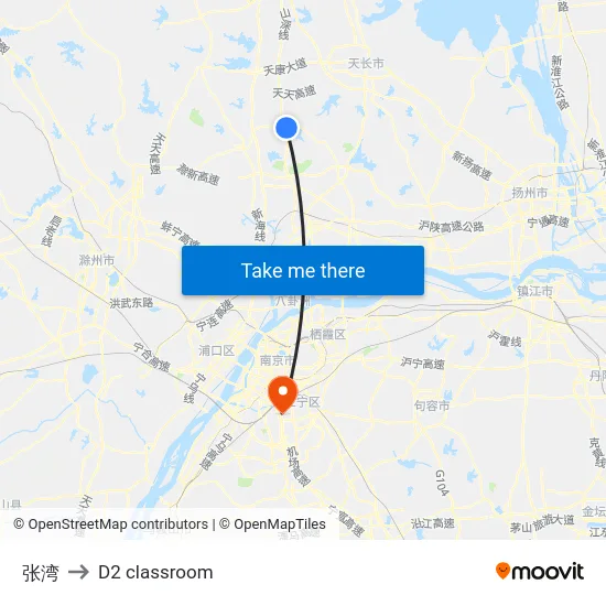 张湾 to D2 classroom map
