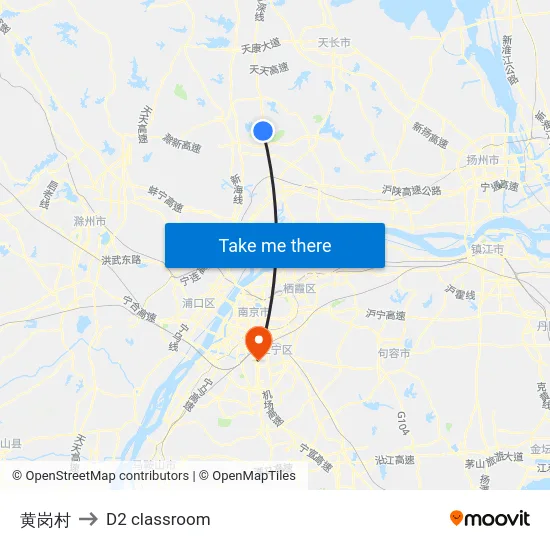 黄岗村 to D2 classroom map