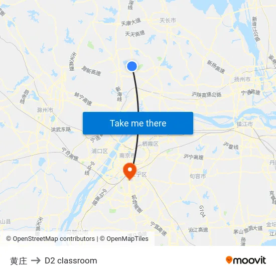 黄庄 to D2 classroom map