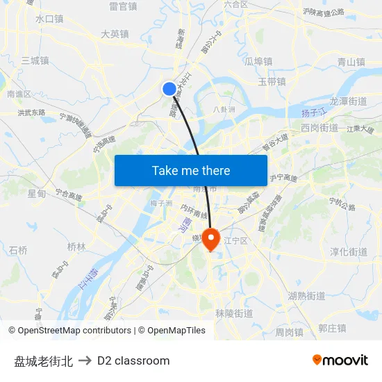 盘城老街北 to D2 classroom map