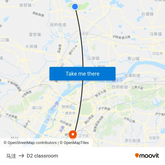 马洼 to D2 classroom map