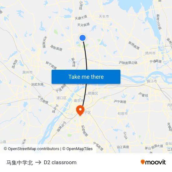 马集中学北 to D2 classroom map