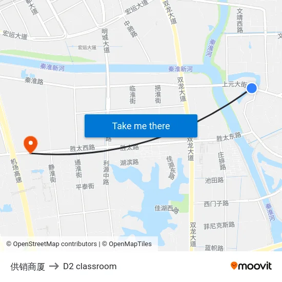 供销商厦 to D2 classroom map