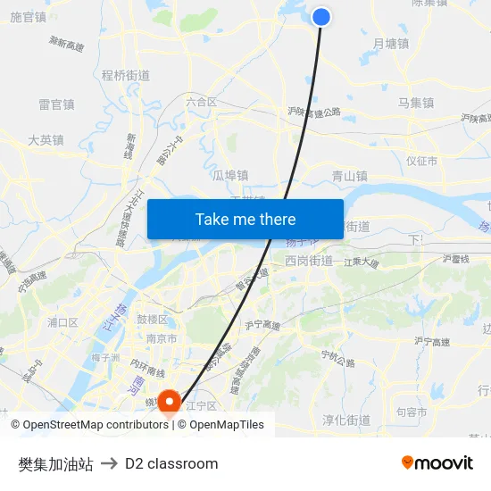 樊集加油站 to D2 classroom map