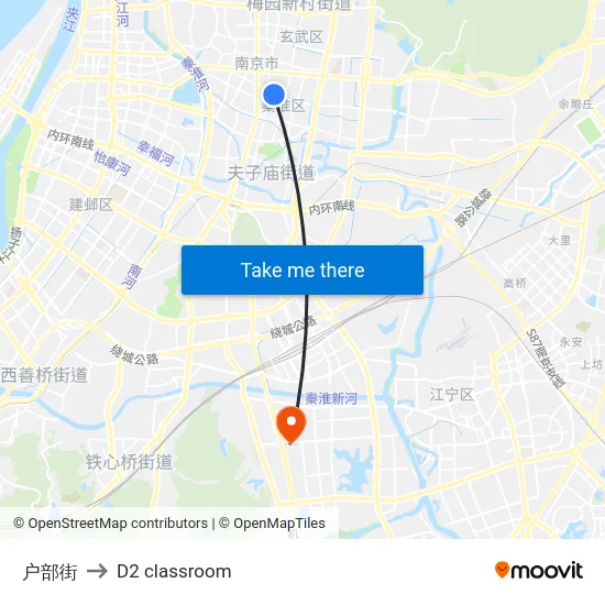 户部街 to D2 classroom map