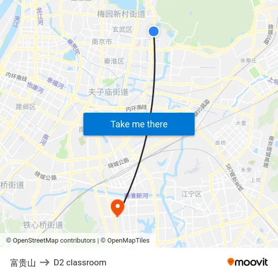 富贵山 to D2 classroom map