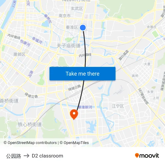公园路 to D2 classroom map