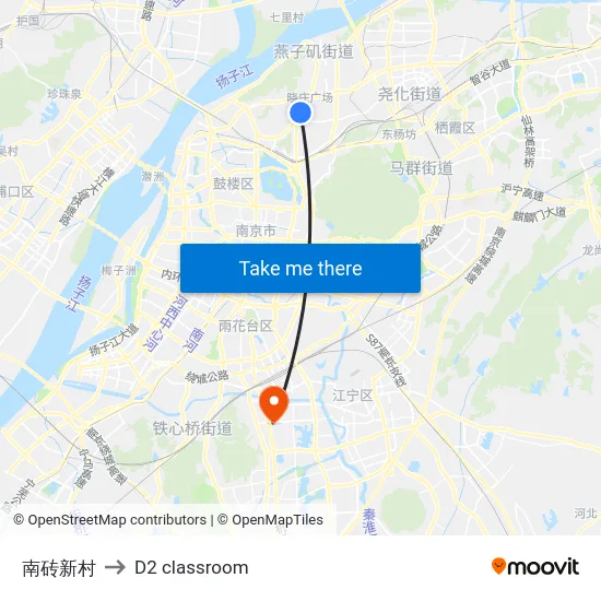 南砖新村 to D2 classroom map