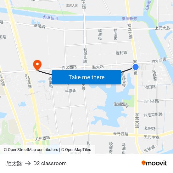 胜太路 to D2 classroom map