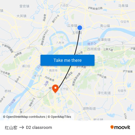 红山窑 to D2 classroom map