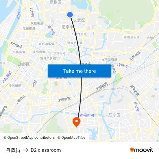Danfeng Street to D2 classroom map