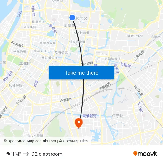 Fish Market Street to D2 classroom map