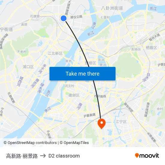 Gaoxin Road - Lijing Road to D2 classroom map