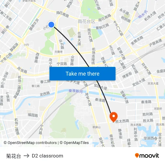 Chrysanthemum Terrace to D2 classroom map