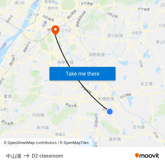 中山湖 to D2 classroom map
