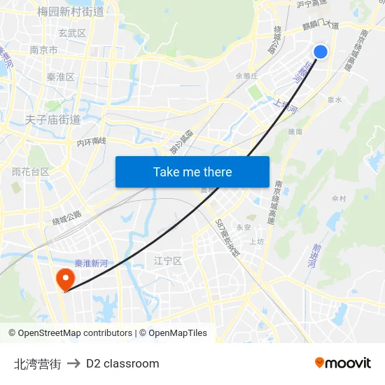 北湾营街 to D2 classroom map