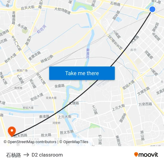 石杨路 to D2 classroom map