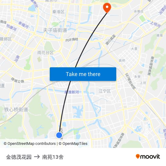 金德茂花园 to 南苑13舍 map