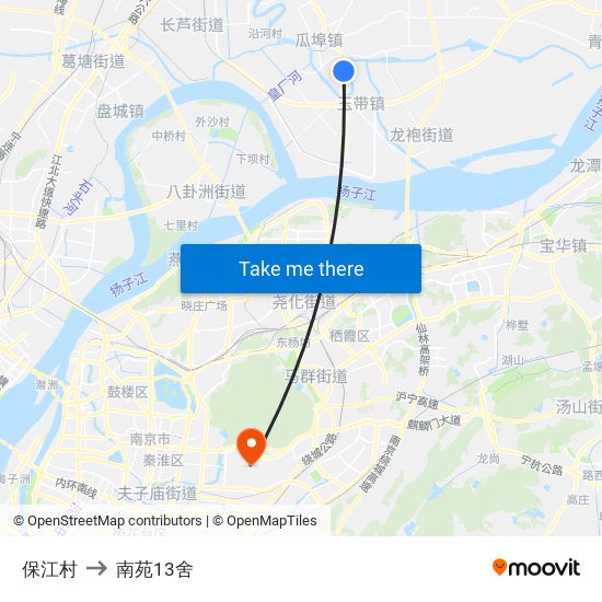 保江村 to 南苑13舍 map