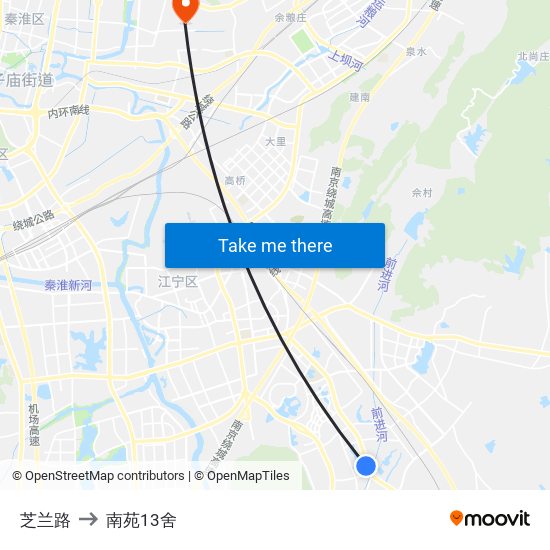 芝兰路 to 南苑13舍 map