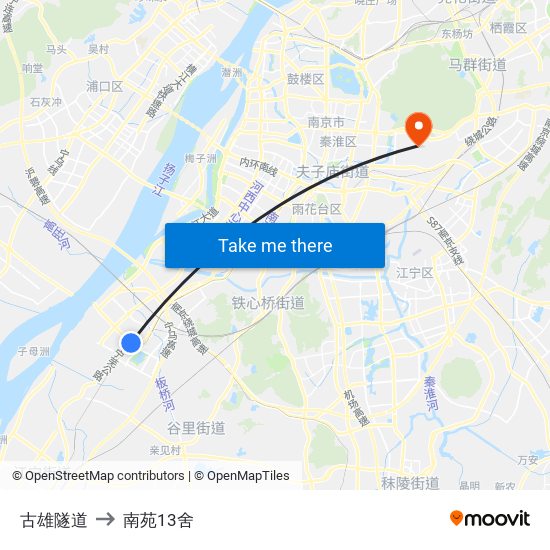 古雄隧道 to 南苑13舍 map