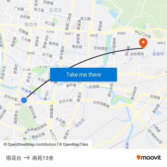 雨花台 to 南苑13舍 map