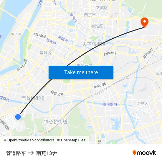 管道路东 to 南苑13舍 map