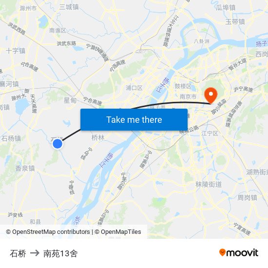 石桥 to 南苑13舍 map