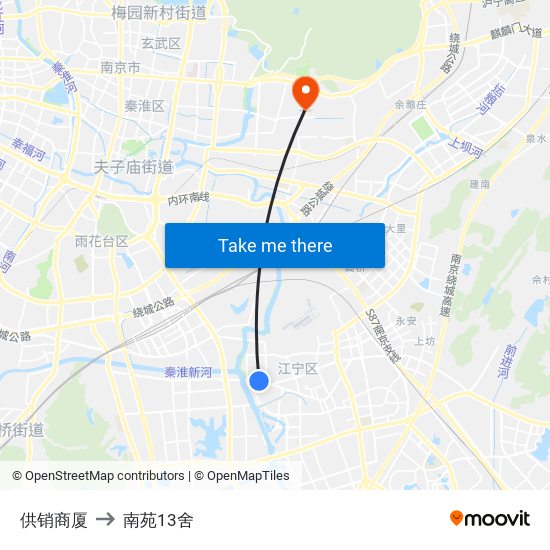 供销商厦 to 南苑13舍 map