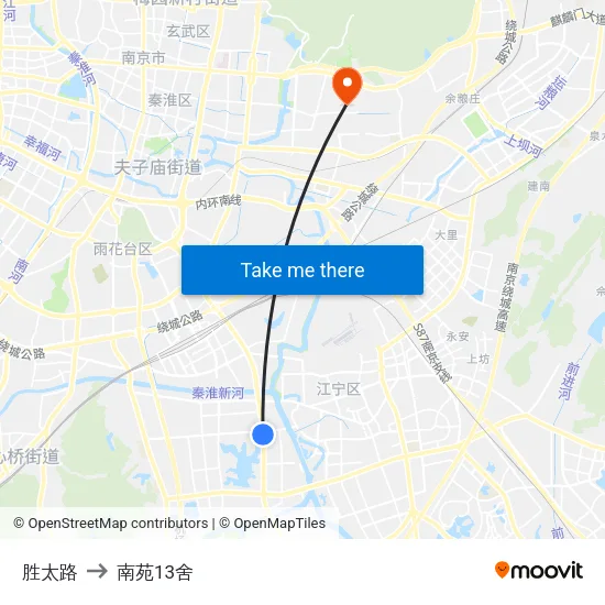 胜太路 to 南苑13舍 map