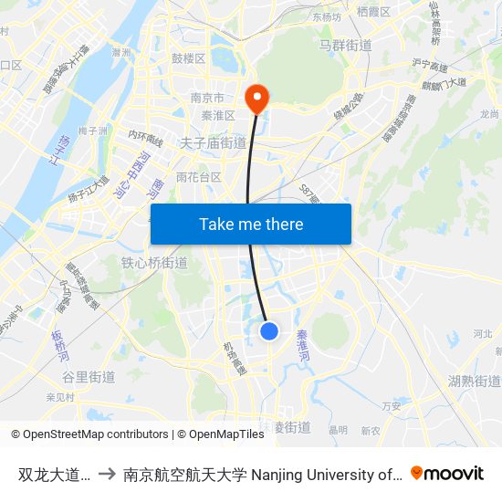 双龙大道吉印大道 to 南京航空航天大学 Nanjing University of Aeronautics and Astronautics map