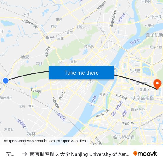 苗木市场 to 南京航空航天大学 Nanjing University of Aeronautics and Astronautics map
