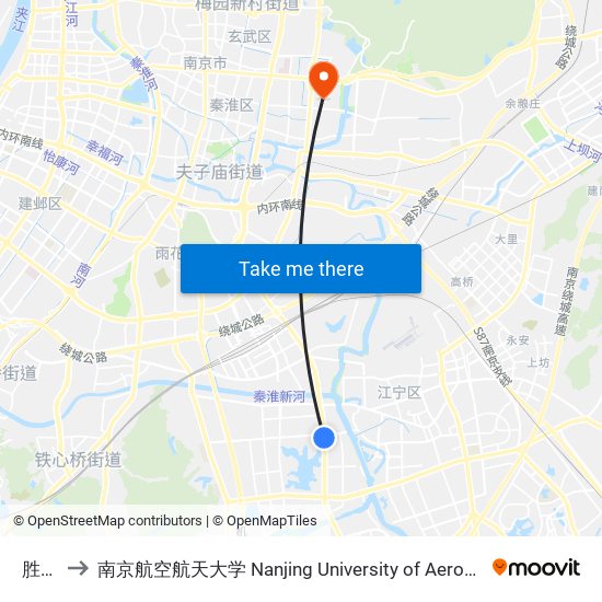 胜太路 to 南京航空航天大学 Nanjing University of Aeronautics and Astronautics map