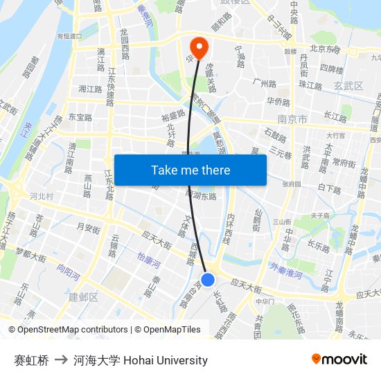 赛虹桥 to 河海大学 Hohai University map