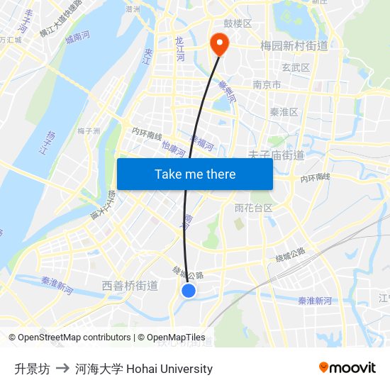 升景坊 to 河海大学 Hohai University map