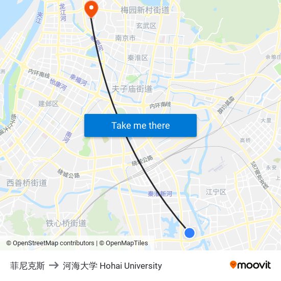 菲尼克斯 to 河海大学 Hohai University map