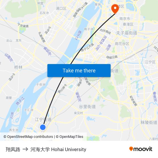 翔凤路 to 河海大学 Hohai University map