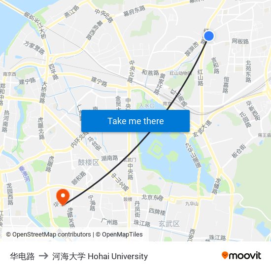 华电路 to 河海大学 Hohai University map